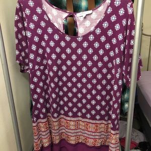 Rose & Olive Short Sleeve Top 1X